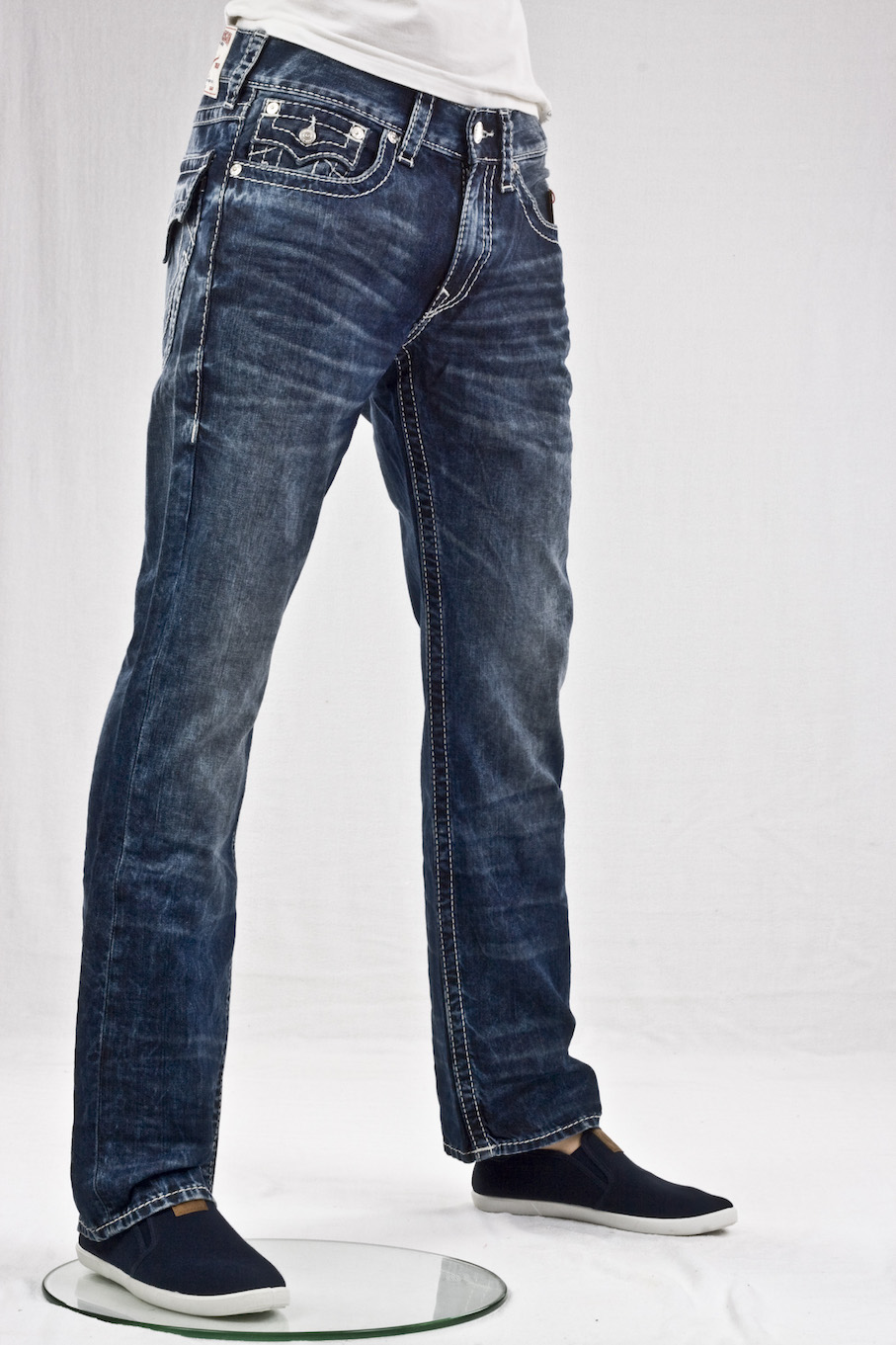джинсы мужские True Religion "Прямые широкие" straight flap natural big t3