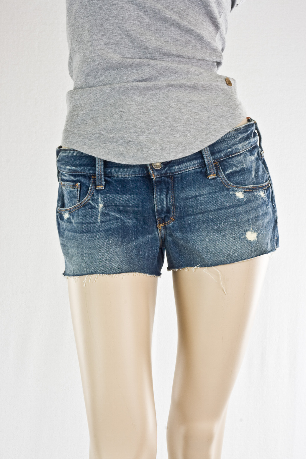 джинсы женские Abercrombie & Fitch шорты SHORTS MEDIUM BLUE VINTAGE