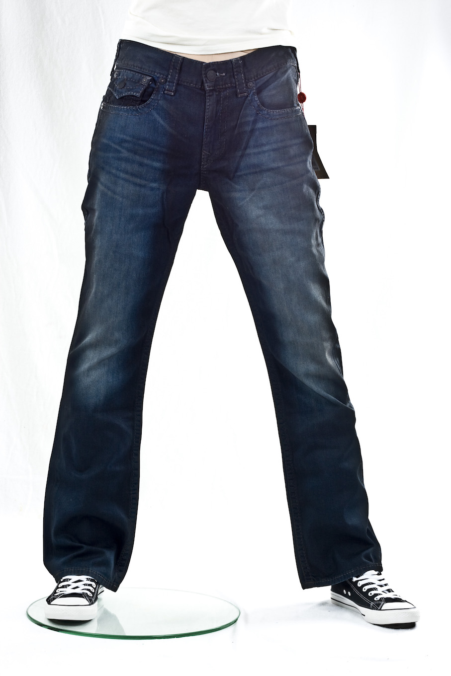 джинсы мужские True Religion широкие Straight flap pim gry blk Big T