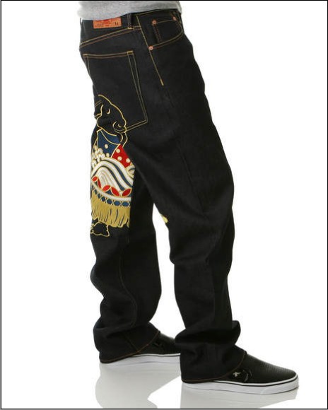 джинсы мужские R.M.C широкие WALKING SUMO EMBROIDERED JEANS
