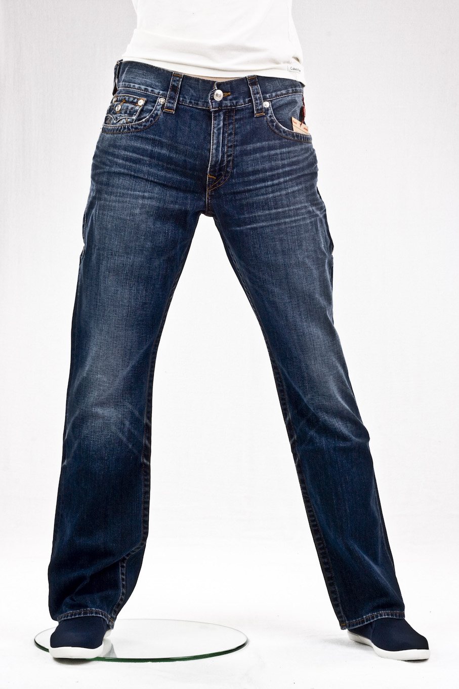 джинсы мужские True Religion прямые широкие straight flap red orange sn