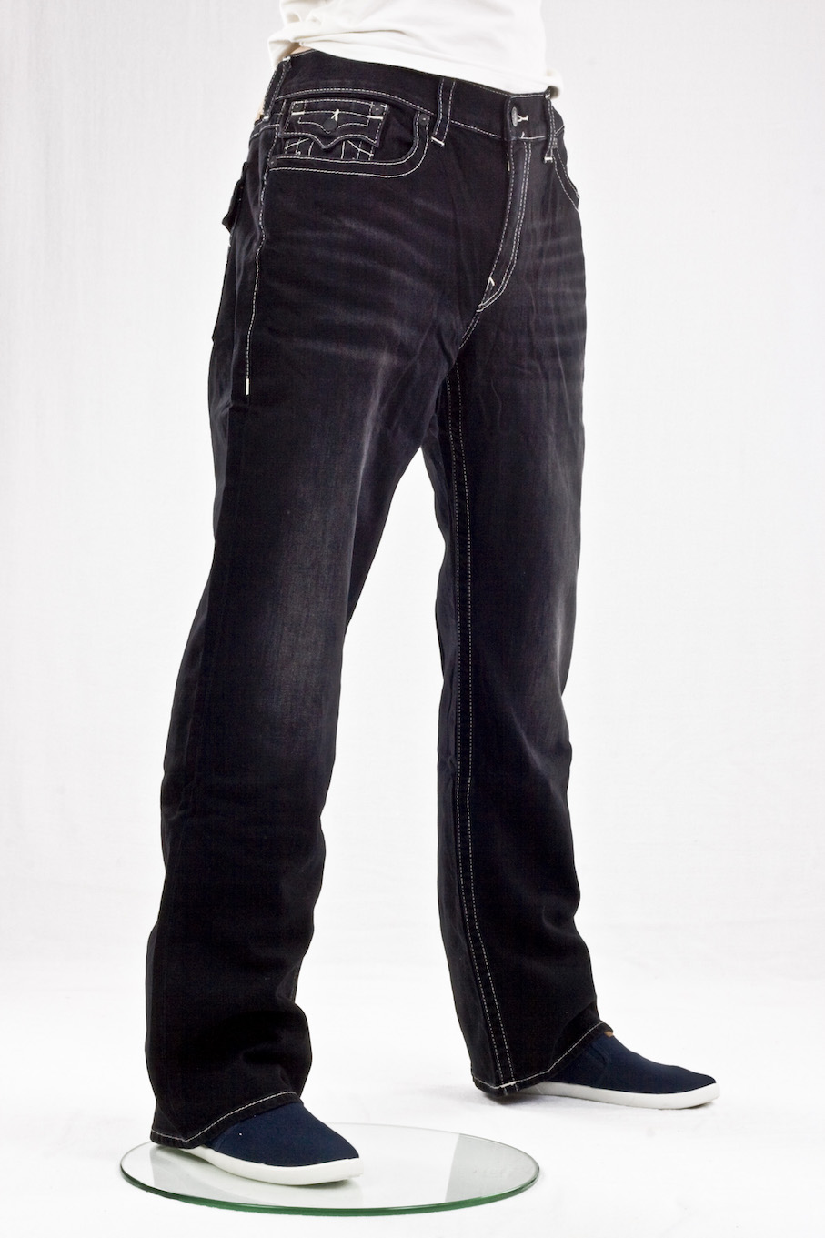 джинсы мужские True Religion "Прямые широкие" straight flap natural sn black