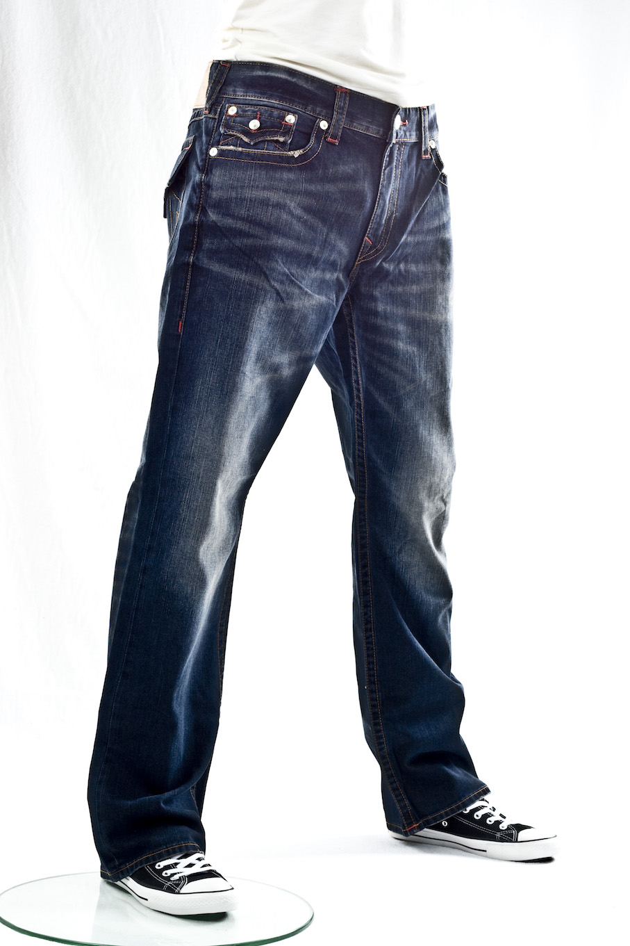 джинсы мужские True Religion широкие Straight w flap RD ORG SN